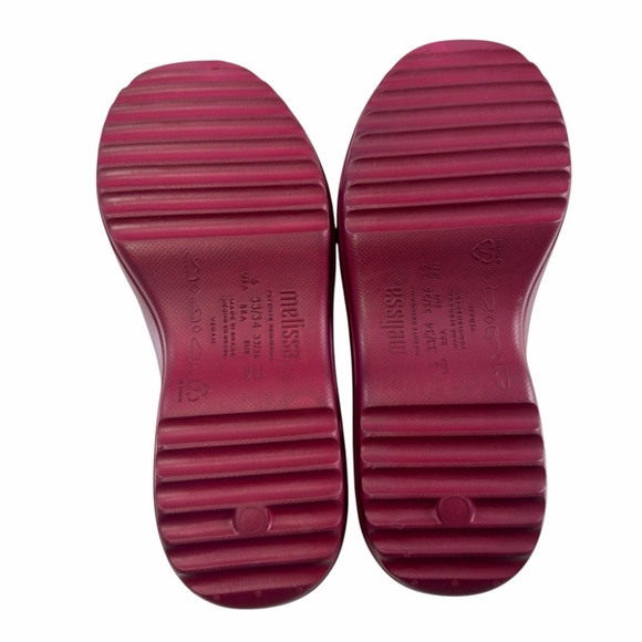 NWOB Melissa Free Clog Fluffy Platform Red Women’s Size 5 - Picture 12 of 16